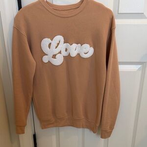 Valentine’s Chenille 'Love' Appliqué Sweatshirt